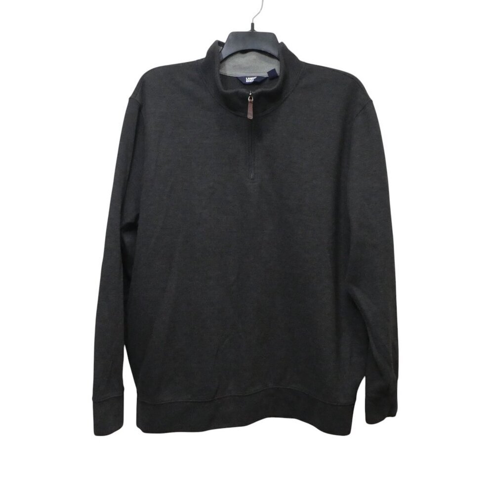 Lands End Gray Quarter Zip Pullover Sweatshirt Mens XXL‎ 50-52